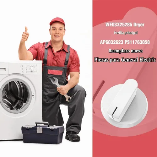 Vista 6 de WE03X25285 Perilla de control del temporizador de secadora compatible con secadora GE Hotpoint PS11763058 AP6032623