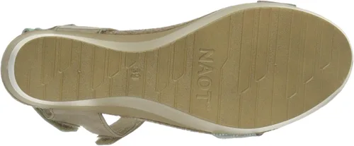Vista 4 de Naot Sandalia Miracle Wedge para mujer, Gris Lagarto Multi piel