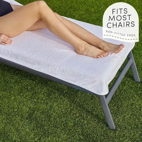 Vista 3 de Boca Terry - Toalla para silla de salón, toallas de tumbona para sillas de piscina Fundas de toalla para sillas de playa 100% algodón con parte