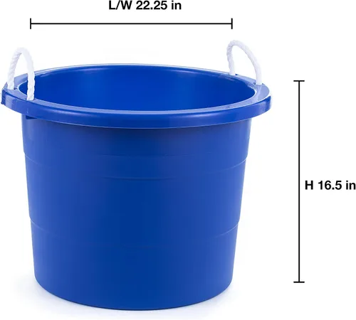Vista 9 de United Solutions - Cuba de almacenamiento de fácil acceso con asas de cuerda, 19 galones, azul, 2 unidades (TU0335)