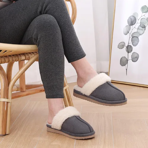 Vista 7 de Litfun Pantuflas mullidas de espuma viscoelástica para mujer, zapatos de invierno para interiores y exteriores