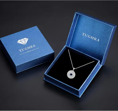 Vista 6 de TUGHRA Collar contra el mal de ojo de plata esterlina S925 con dije de mal de ojo, collares de protección, amuleto de joyería de regalo