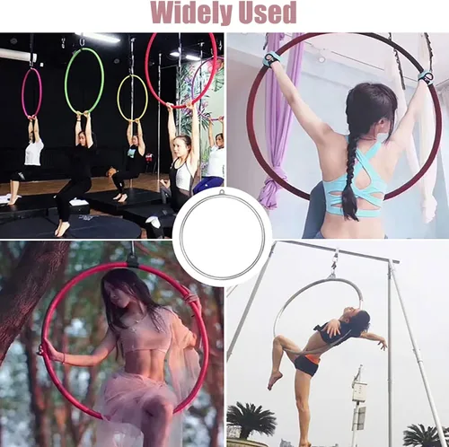 Vista 7 de Juego de aros aéreos de yoga para adultos, equipo de fitness de baile, anillo de aro de Lyra, kit de aro de yoga de arte de metal grande