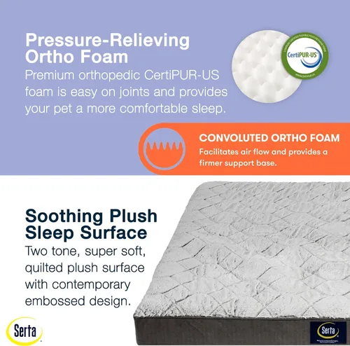 Vista 4 de Serta Cama ortopédica acolchada para perros con parte superior para mascotas - Gris pizarra (XL)