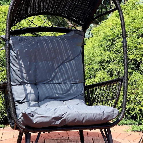 Vista 4 de Sunnydaze Reemplazo de cojín para silla de huevo para exteriores, relleno de polipropileno acogedor, para patio, patio trasero o porche delantero
