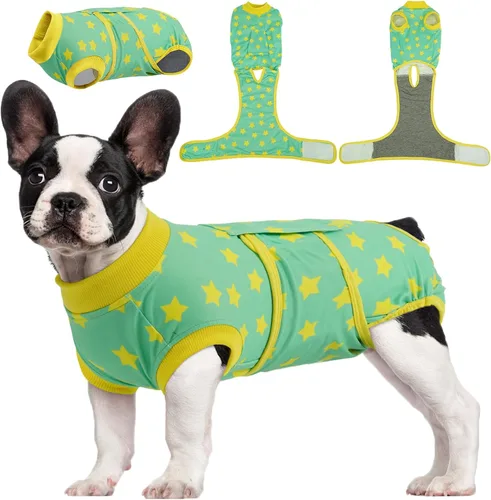 Vista 8 de Kuoser Traje de cirugía para perro, cómodo traje de recuperación para perras, mameluco protector posoperatorio, alternativa suave al cuello E