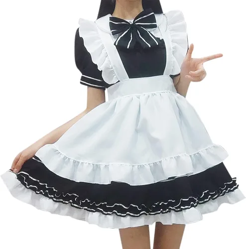 Vista 3 de Disfraz de sirvienta francesa de talla grande para mujer disfraz de cosplay lindo vestido de fiesta disfraz gótico vintage vestido Lolita 03