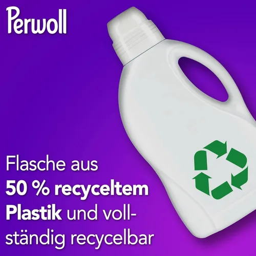 Vista 5 de Perwoll Renovar blanco (25 lavados), detergente líquido para ropa blanca, detergente fino fortalece las fibras y mejora la intensidad