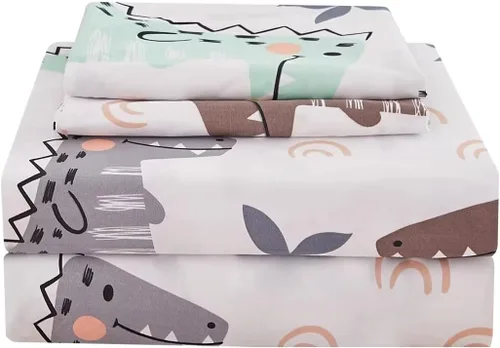 Vista 32 de JSD - Juego de sábanas de 3 piezas para niños, tamaño individual Soft Printed Microfiber Sheet and Pillowcase Set, OEKO-TEX Certified, 16 inch Deep