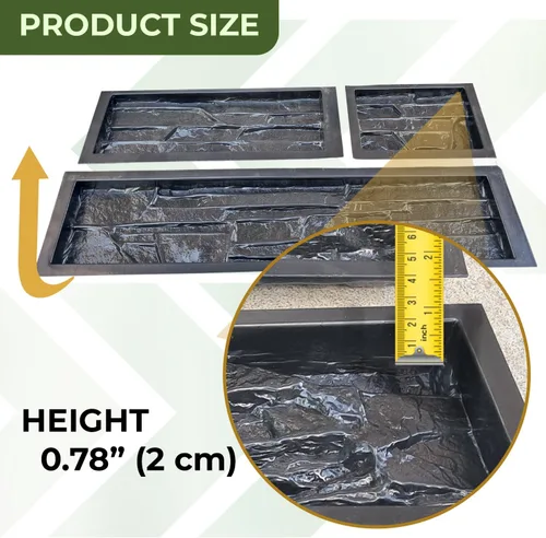 Vista 5 de 6 piezas ABS 2mm (0.079 pulgadas) Molde de Piedra Laja Piedra Caliza Piedra Natural Moldes de Cemento de Plástico Molde de Pared de Cemento Baldosa