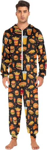Vista 8 de CHIFIGNO Pijama de una pieza para adultos, disfraz de Halloween de una pieza, disfraz de Navidad o cosplay