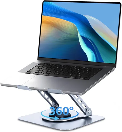 Vista 8 de Soporte para Portátil para Escritorio, Diseño Ergonómico Ajustable de Aluminio Plegable y Portátil Soporte para Computadora, Compatible con MacBook