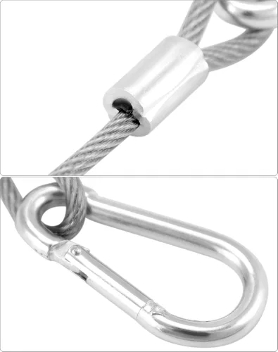 Vista 5 de QWORK Cables de seguridad para luces de escenario de 11.8 pulgadas, paquete de 20 cables de iluminación de DJ de acero inoxidable, cable