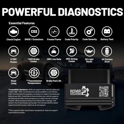 Vista 7 de Innova 1000 Escáner Bluetooth OBD2 para iPhone y Android - Prevenga Problemas del Auto Antes de que Ocurran - Sin Suscripciones - Detecte Problemas