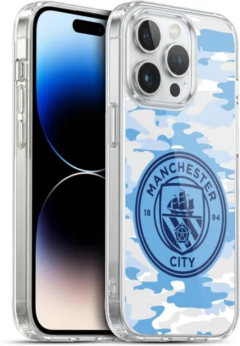 Vista 258 de Head Case Designs Funda de gel con licencia oficial del Manchester City Man City FC Blue Moon Badge Camou [protección de grado militar] compatible