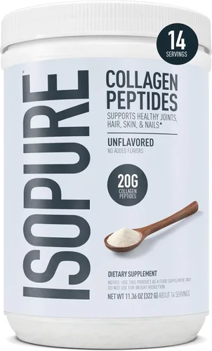 Vista 9 de Isopure - Péptidos de colágeno en polvo, para el cabello, las uñas, la piel y las articulaciones, con vitamina C y biotina, sabor limonada, 20g
