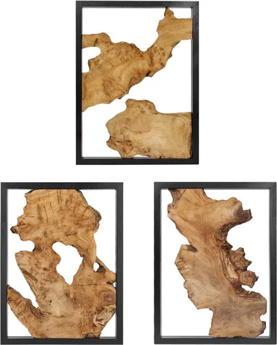 Vista 8 de NAHARO Decoración moderna de pared de madera de 16 x 12 pulgadas, encanto rústico hecho a mano de madera natural para tu hogar, perfecto para sala