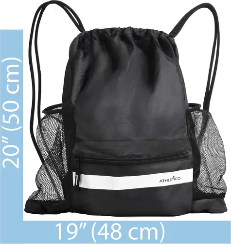 Vista 7 de Athletico Bolsa de fútbol con cordón: mochila de fútbol para niños o niñas también puede llevar baloncesto o voleibol