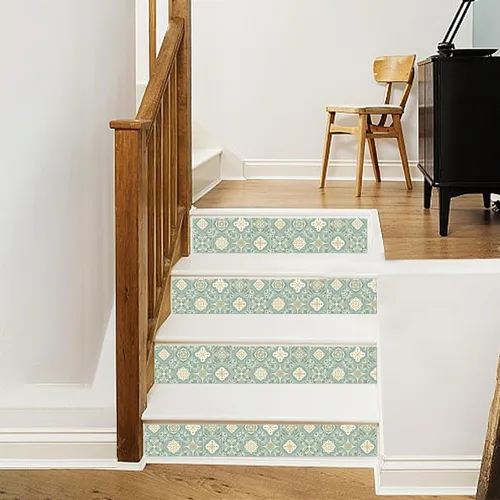 Vista 7 de CHGCRAFT 36 calcomanías de azulejos bohemios de 4x4 pulgadas, calcomanías impermeables desmontables de PVC para azulejos de pared, calcomanías