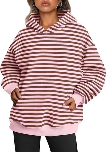 Vista 51 de Trendy Queen Sudaderas con capucha de gran tamaño para mujer, sudaderas de felpa para mujer, suéteres de moda de otoño, suéteres de invierno Lunares