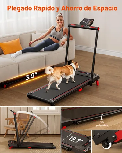 Vista 6 de Walking Pad, Anylife Incline Walking Pads Under Desk 330lb Capacity, 2.5HP Portable Treadmills for Home, Compact Treadmill Small Running Pad with