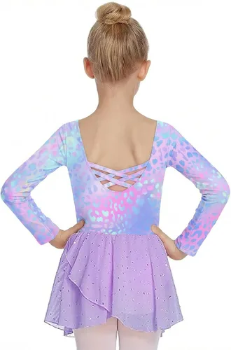 Vista 17 de Arshiner Vestido de ballet clásico de manga larga para niñas Negro