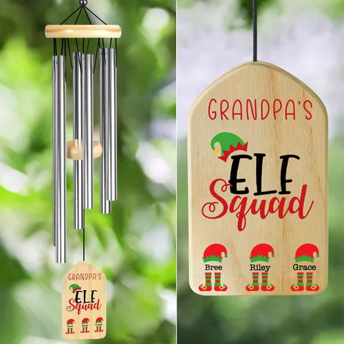 Vista 12 de Campanillas de viento personalizadas, regalos para abuelo para Boppa de nietos y nietos, los mejores regalos de Boppa, regalos de cumpleaños