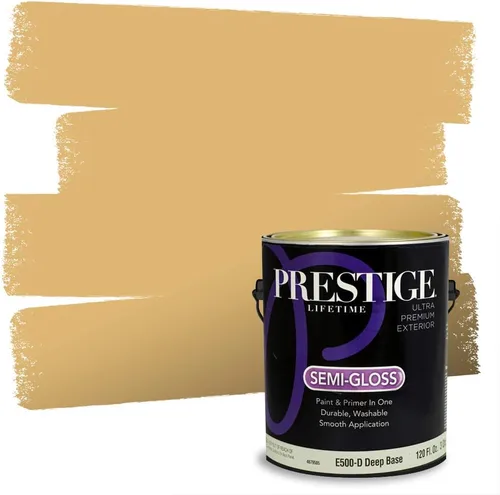 Vista 224 de PRESTIGE Pinturas de pintura exterior e imprimación en uno, 1 galón, plano, combinación comparable de Benjamin Moore* Manzanilla*