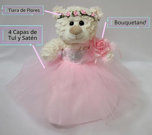 Vista 3 de KINNEX COLLECTIONS SINCE 1997 Oso de peluche Mi Presentacion de 12" con vestido (pieza central) ~ B09631P-4 (azul bebé)