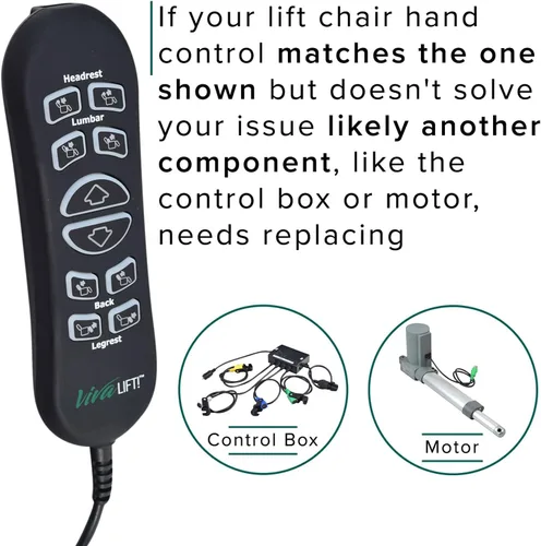 Vista 4 de AlveyTech Control remoto de repuesto de 10 botones y 5 pines para silla elevadora Pride VivaLift (versión estándar y temprana Viva Lift 2)