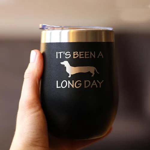 Vista 4 de Custom Been a Long Day - Vaso de vino personalizado con tapa deslizante - Taza aislada de acero inoxidable sin tallo, bonita taza divertida