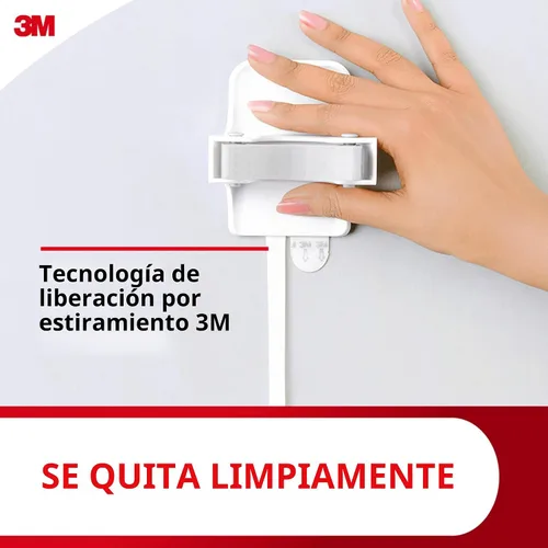Vista 8 de Command Pinzas de escoba y trapeador, 2 colgadores y 4 tiras, soporte de pared colgante sin daños para escoba y trapeador, organizador de limpieza