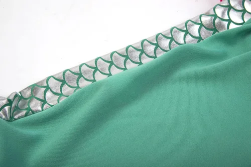 Vista 5 de Disfraz de sirena de princesa para niñas, vestido de fiesta con peluca y corona