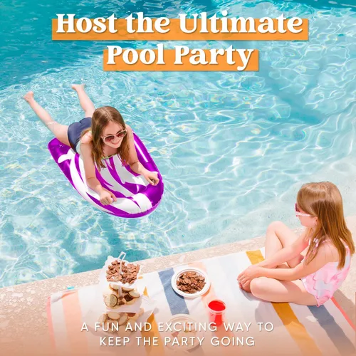 Vista 4 de JOYIN Paquete de 2 tablas inflables para toboganes de agua, piscina flotante, aprende a nadar, juguete divertido de verano para niños