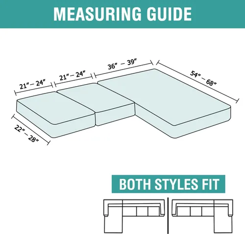 Vista 2 de Funda de sofá seccional de 3 piezas para sofá seccional en forma de L, protector elástico de muebles para sofá seccional izquierdo o derecho