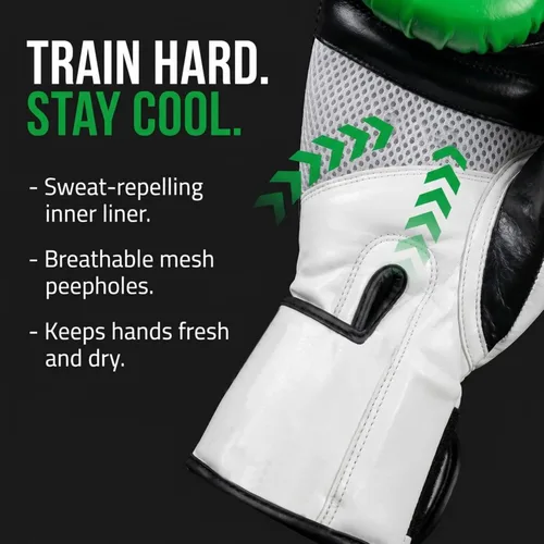 Vista 4 de Fury Boxing Gloves - Kickboxing, Muay Thai Training Gloves, Sparring Punching Bag Mitts, Durable PU, Shock-Absorbing Foam Core, Non-Slip Wrist