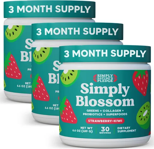 Vista 21 de Simply Blossom Nutrition - Verduras diarias y superalimentos en polvo + colágeno + probióticos para la salud digestiva de las mujeres y alivio