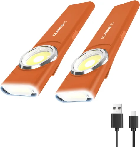 Vista 12 de Klarus E5 2 piezas de linterna de bolsillo, linterna recargable EDC, súper delgada 4.2x1x0.3 pulgadas, 600 lúmenes, puerto USB-C, IPX4, fuente