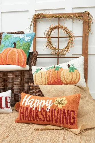 Vista 5 de C&F Home Blessed Pumpkin - Almohada con gancho de 18 x 18 pulgadas, color azul