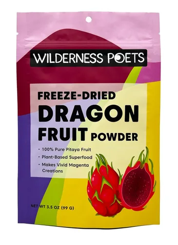 Vista 13 de Wilderness Poets Polvo de fruta de dragón liofilizado - Pitahaya rosa (32 onzas)