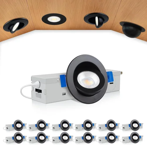 Vista 21 de zouzai Mini luz LED de cardán ajustable de 2 pulgadas, 5CCT seleccionable, rotación de 360° e inclinación de 90° para iluminación precisa Blanco