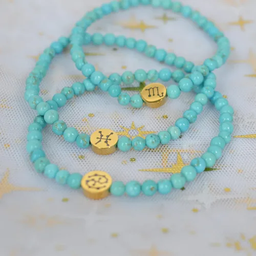 Vista 5 de Pulsera de constelación con signo de estrella de energía de 0.157 in con dije chapado en oro de 18 quilates para mujer