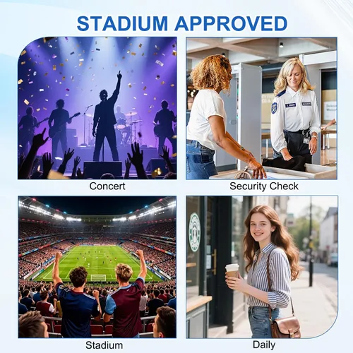 Vista 7 de Bolsa transparente para eventos de estadio, bolso cruzado transparente para hombres y mujeres, bolsa de mensajero para conciertos, festivales