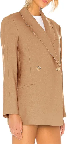 Vista 2 de Taodou Womens Casual Blazers Oversized Open Front Peak Collar Buttons Work Office Jacket