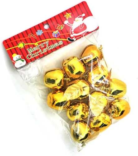 Vista 7 de Vpang 12 colgantes de árbol de Navidad, adornos colgantes de manzana, adornos para festivales, fiestas, adornos de boda (dorado)