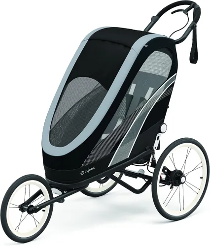 Vista 11 de CYBEX ZENO - Remolque multideportivo 4 en 1, plegado compacto, suspensión de conducción suave y neumáticos llenos de aire, remolque de bebé durante