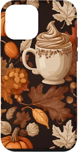 Vista 16 de Warm Autumn Stylish Coffee Cup Design - Fall Leaves Pattern Case for iPhone 17