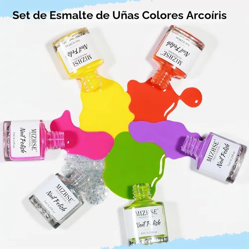 Vista 3 de MIZHSE - Juego de esmaltes de uñas de secado rápido, esmalte de uñas de colores brillantes de alto brillo