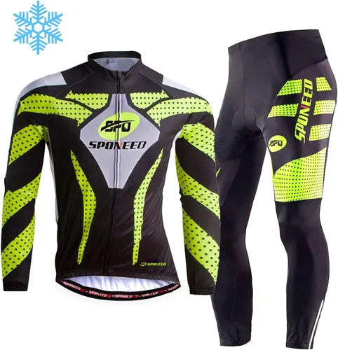 Vista 4 de sponeed Camiseta de ciclismo para hombre manga completa ropa de equitación pantalones