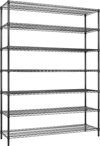 Vista 12 de Finnhomy Estantería de alambre de 8 niveles, estantería ajustable de alambre de acero, 14 x 36 x 80 pulgadas, 8 estantes de almacenamiento de metal